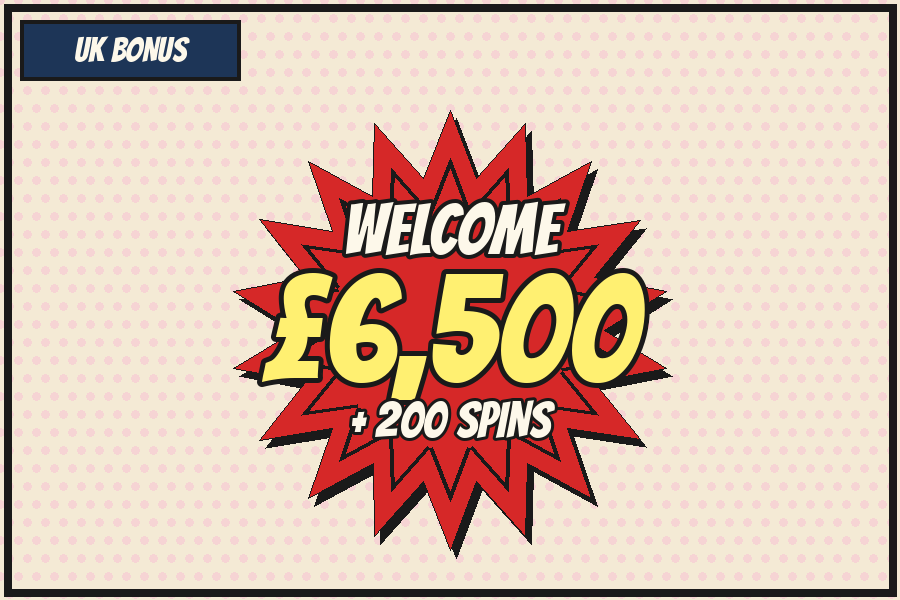 Haha Spin UK welcome bonus burst - £6,500 plus 200 free spins